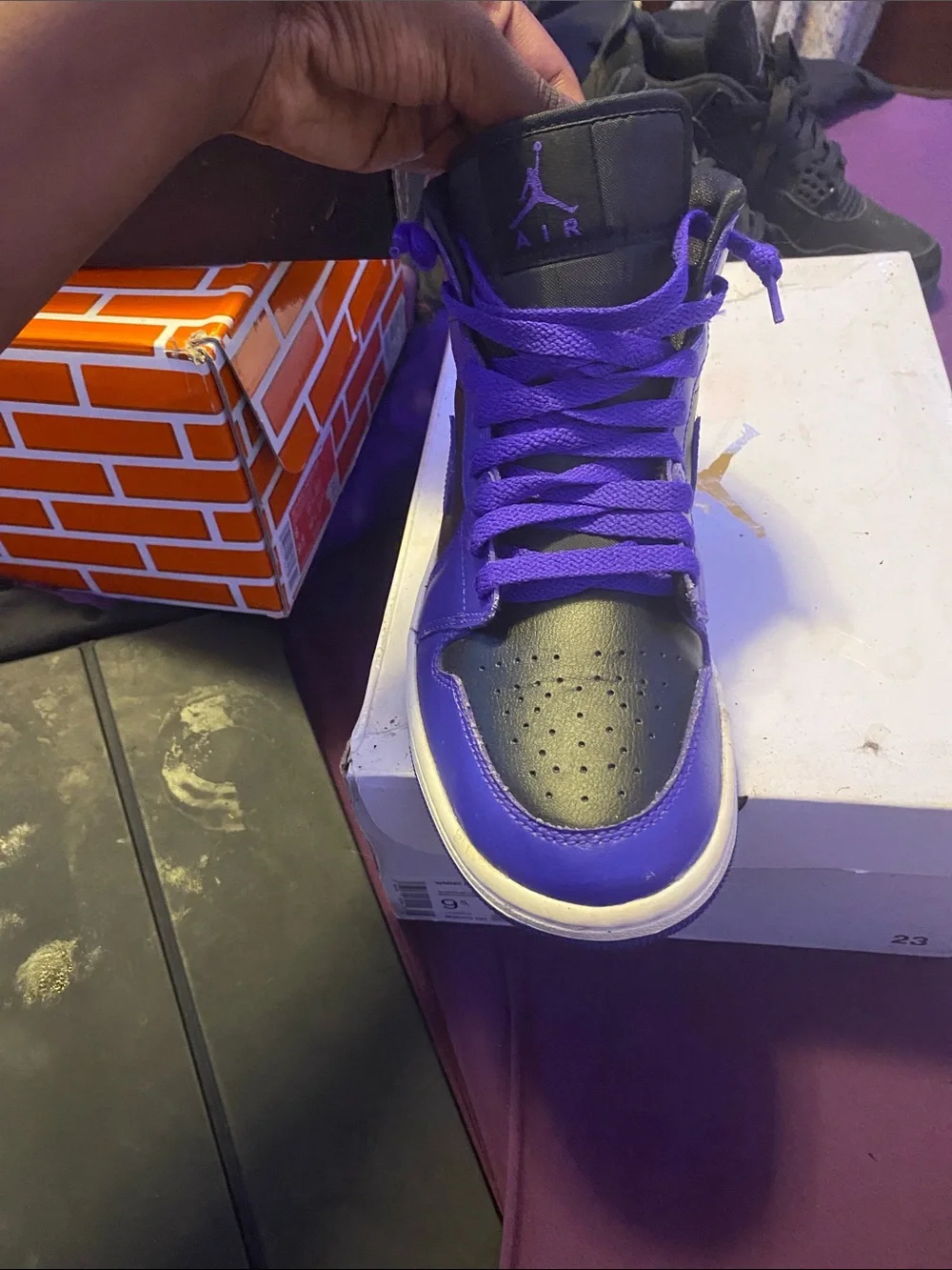 Jordan Women’s High-Top Sneakers - Purple & Black